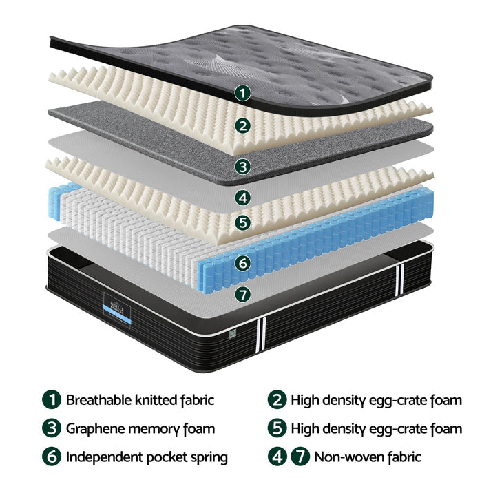 Giselle Bedding 35cm Graphene Memory Foam Medium Firm Euro Top Mattresses King