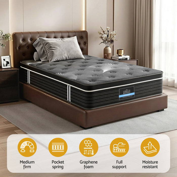 Giselle Bedding 35cm Graphene Memory Foam Medium Firm Euro Top Mattresses Single