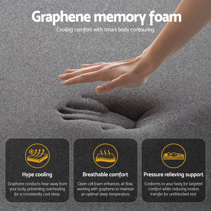 Giselle Bedding 35cm Graphene Memory Foam Medium Firm Euro Top Mattresses Single