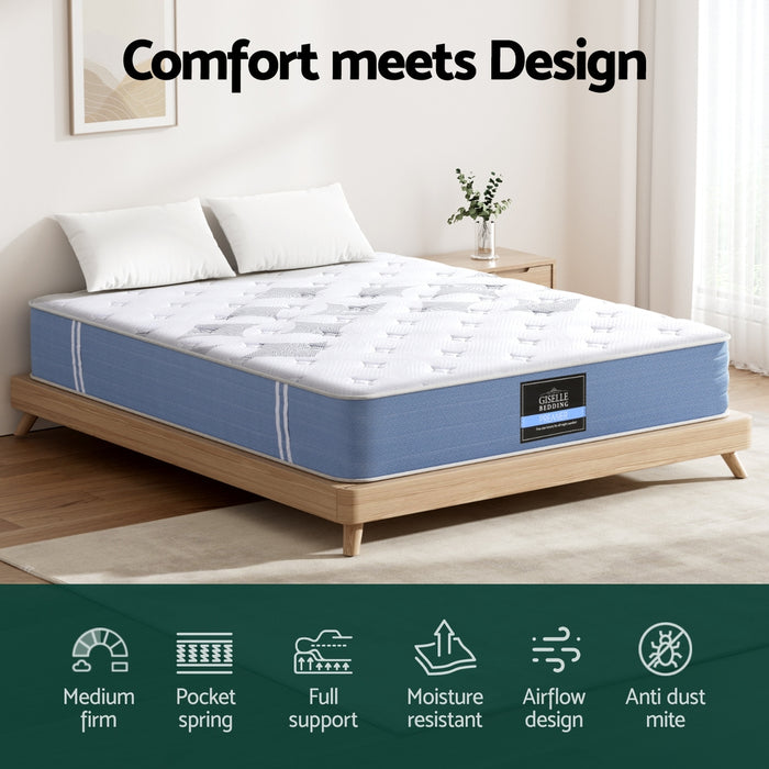 Giselle Mattress King Bed Pocket Spring Mattresses - 25cm