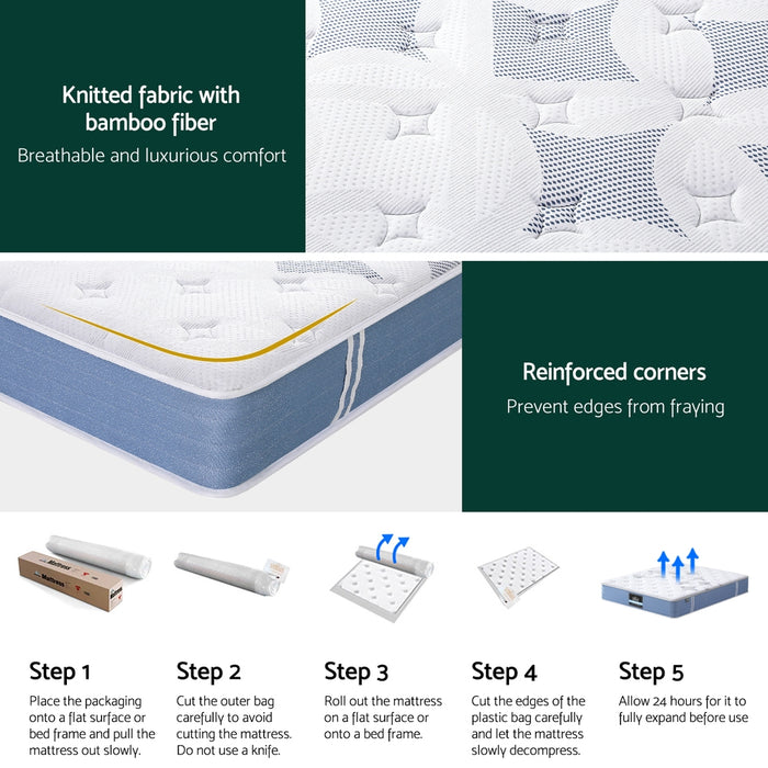 Giselle Mattress King Bed Pocket Spring Mattresses - 25cm