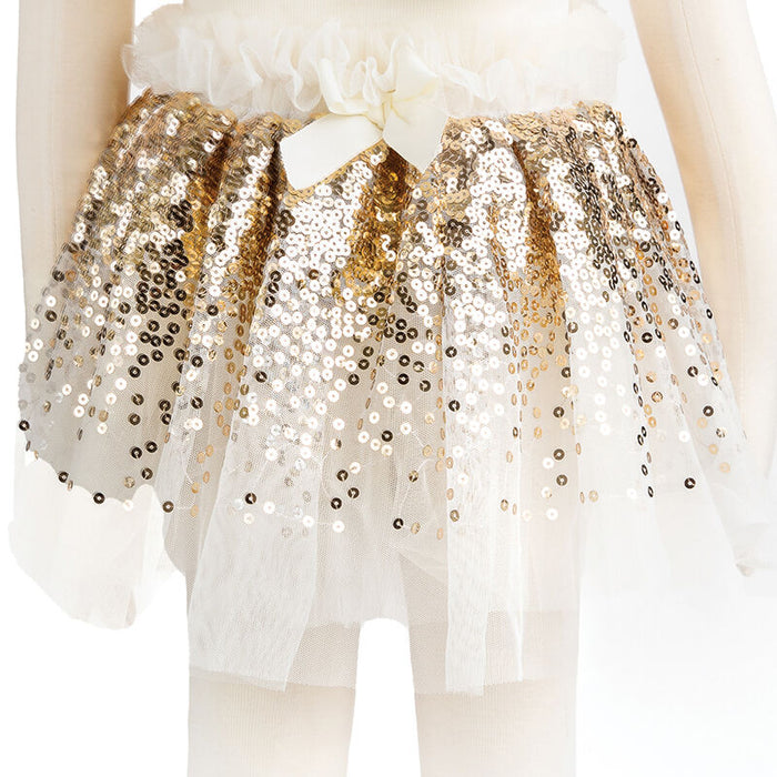Great Pretenders - Gracious Gold Sequins Skirt, Wings & Wand Set -Size 4-6