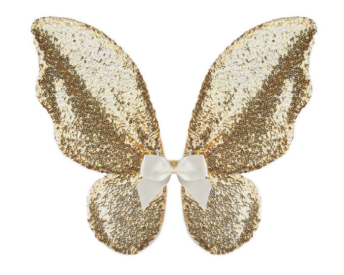 Great Pretenders - Gracious Gold Sequins Skirt, Wings & Wand Set -Size 4-6