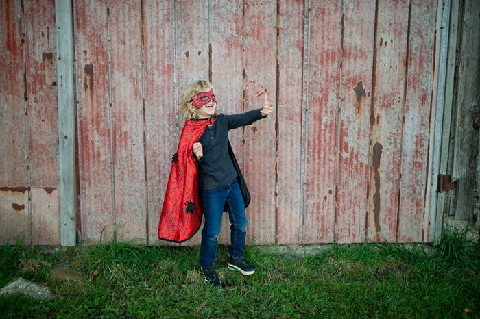 Great Pretenders - Reversible Spider & Bat Cape with Mask - Size 4-6