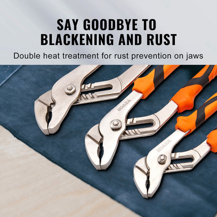 Groove Joint Pliers Set 3-Piece 12" Water Pump Pliers
