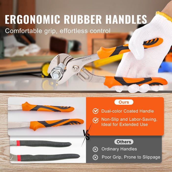 Groove Joint Pliers Set 3-Piece 12" Water Pump Pliers