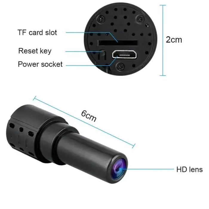 2MP WiFi Mini Camera with Loop Recording & Mobile App Control