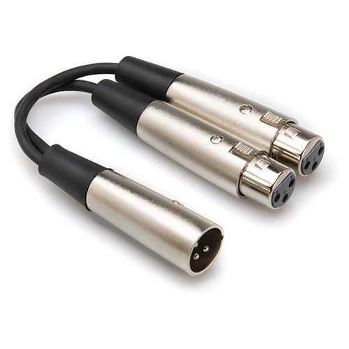 Hosa Technology XLR Male to 2 XLR Female Y-Cable (6") YXF-119 - Voice and Video Sales