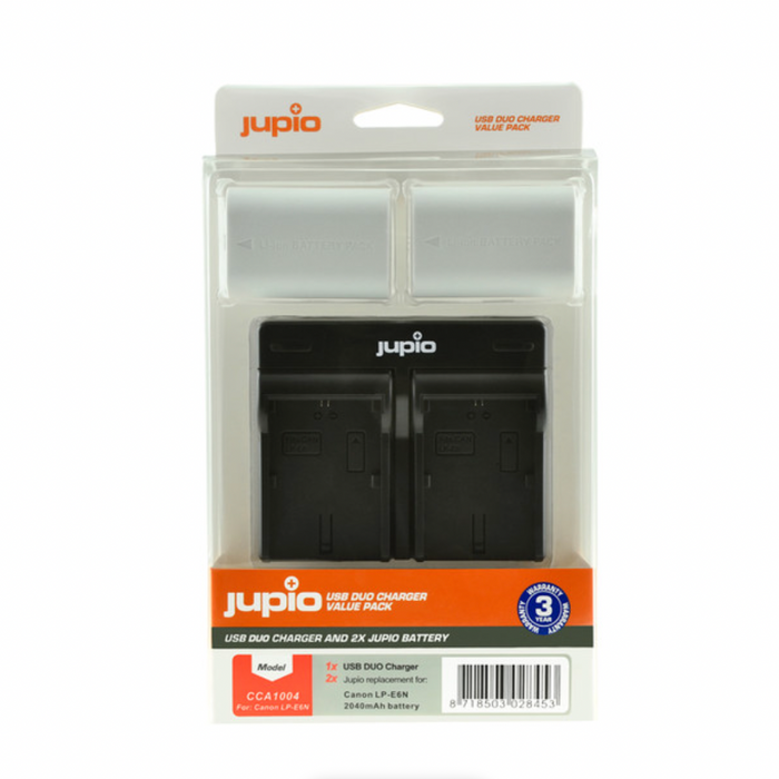 Jupio Value Pack: 2x Battery LP-E6N *ULTRA* 2040mAh + USB Dual Charger - Voice and Video Sales