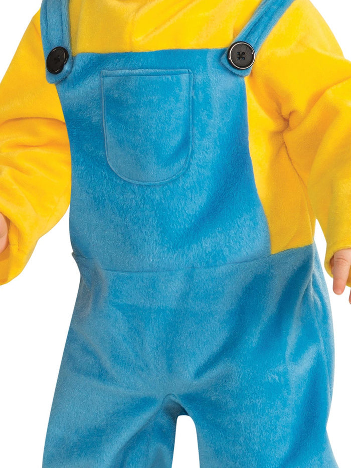 Kevin Minion Fleece Jumpsuit Costume with Headpiece and 3D Goggles – Yellow and Blue Colour