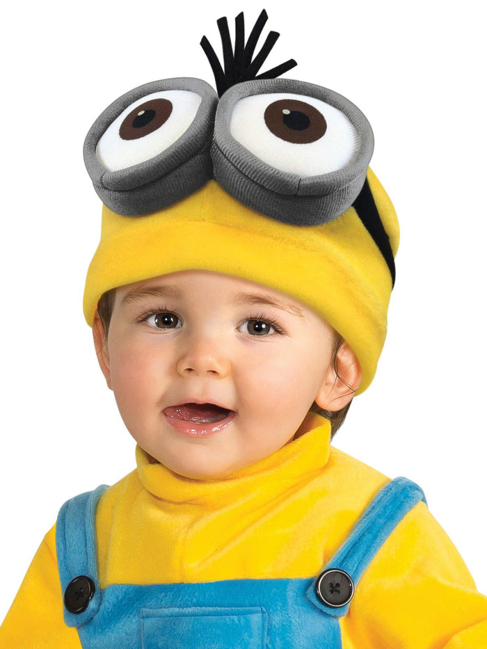 Kevin Minion Fleece Jumpsuit Costume with Headpiece and 3D Goggles – Yellow and Blue Colour