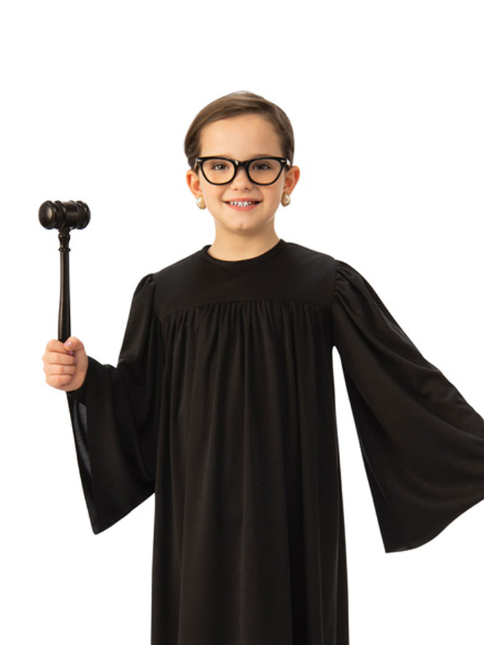 Kids Judge Costume Long Black Robe for Court Career Dress Up