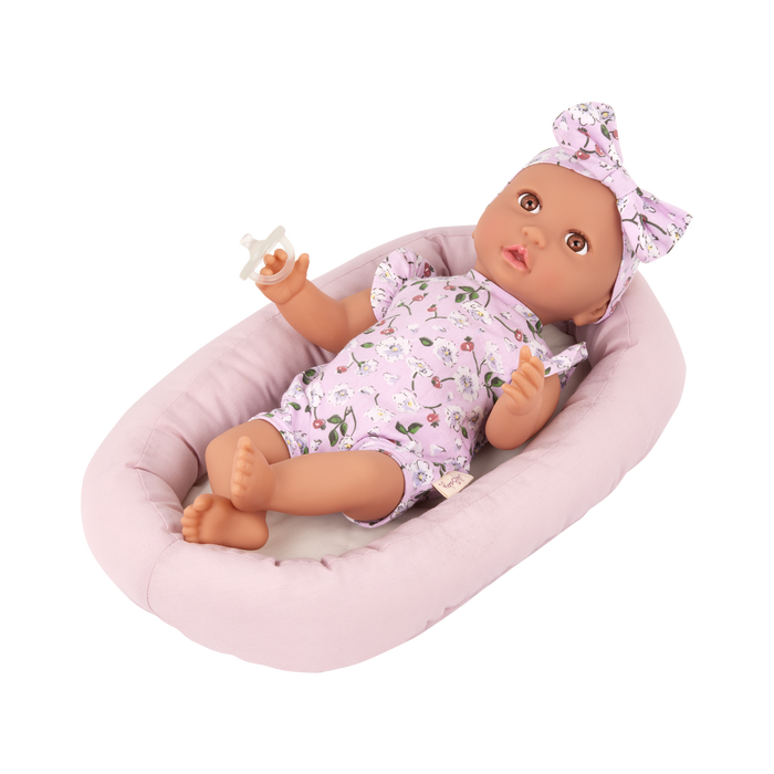 LullaBaby Doll & Plush Bassinet Set
