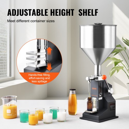 Manual Bottle Filler 5-100ml Adjustable Stainless Steel Liquid Filling Machine