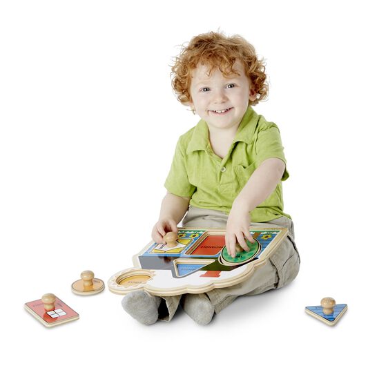 Melissa & Doug - 4Pc Puzzle - First Shapes Knob