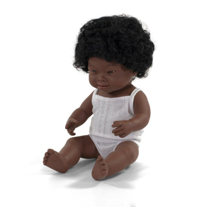 Miniland - Doll 38cm African Down Syndrome Boy in Box