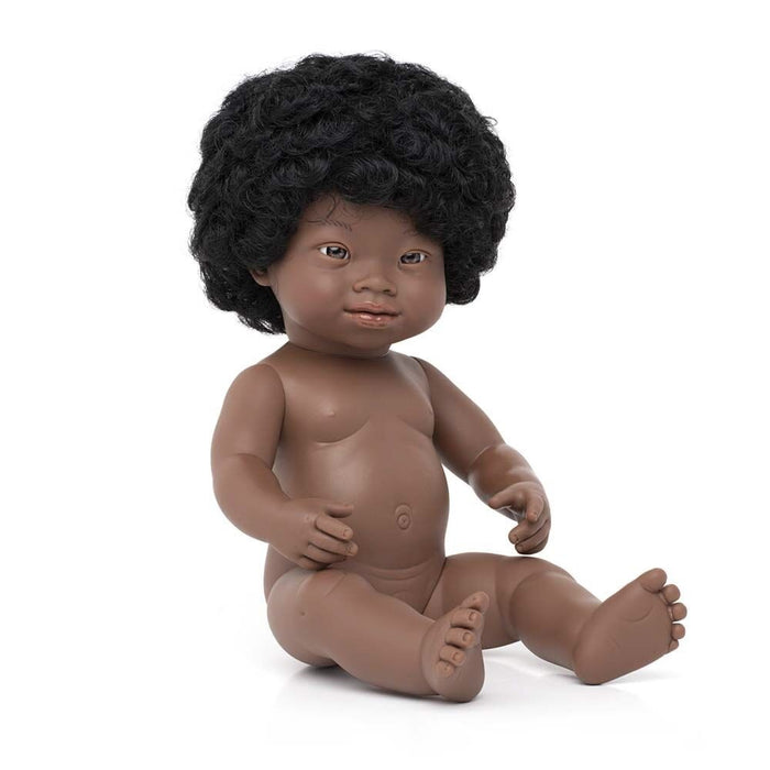 Miniland - Doll 38cm African Girl Down Syndrome In Bag