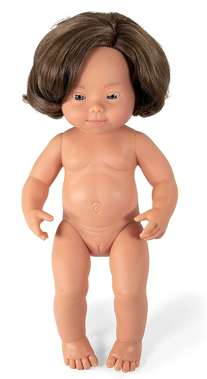 Miniland - Doll 38cm Caucasian Girl Down Syndrome In Bag