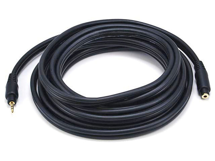 Monoprice 15ft Premium 3.5mm Stereo Male to 3.5mm Stereo Female 22AWG Extension Cable (Gold Plated) - Voice and Video Sales