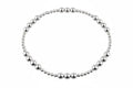 Multi-size Sterling Silver Beaded Stretchy Bracelet