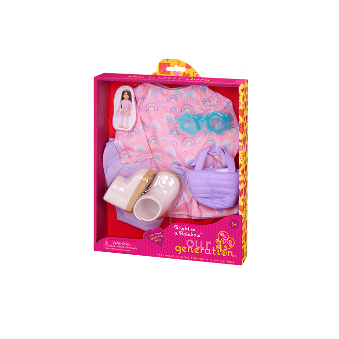 Our Generation Bright as a Rainbow Outfit for 18-inch Dolls package