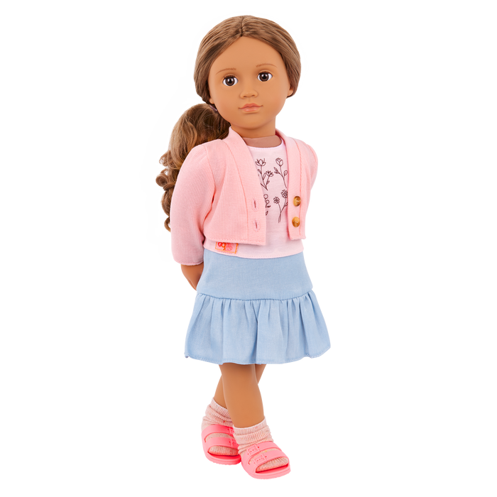 Our Generation Country Charm Outfit for an 18-inch Dolls including a top, skirt, socks and sandals