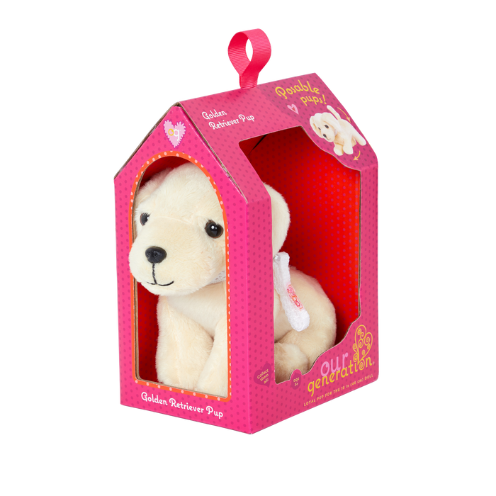 6-inch Posable Golden Retriever Pup for 18-inch Dolls package