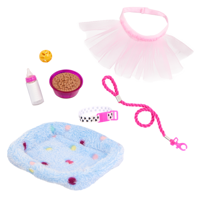 Our Generation 18" Doll Mindy, her Pet Cat Pepper and cat accessories