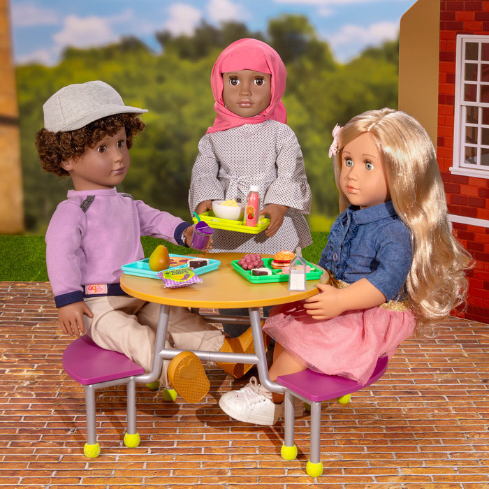Our Generation cafeteria table playset for 18 inch dolls
