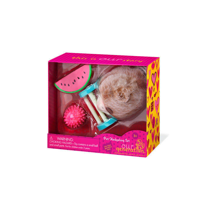 Our Generation hedgehog plushy playset for 18 inch dolls package