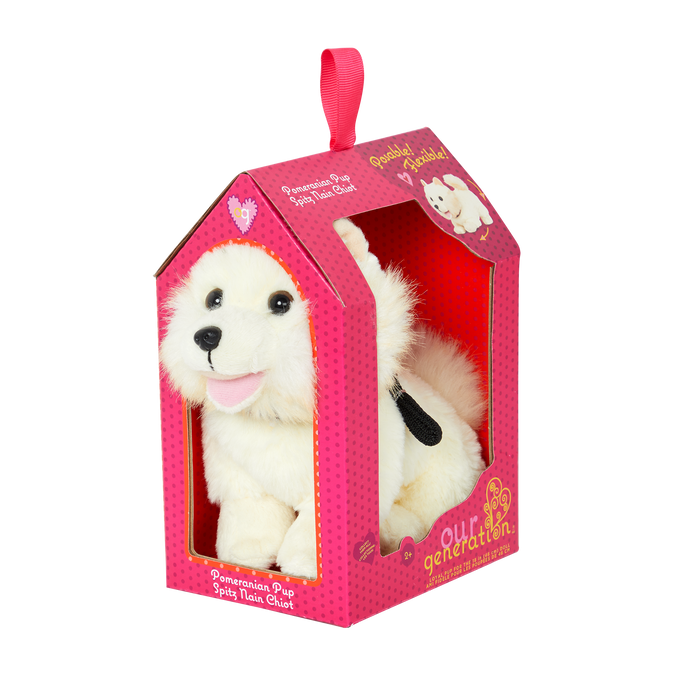 6-inch Posable Pomeranian Pup for 18-inch Dolls package