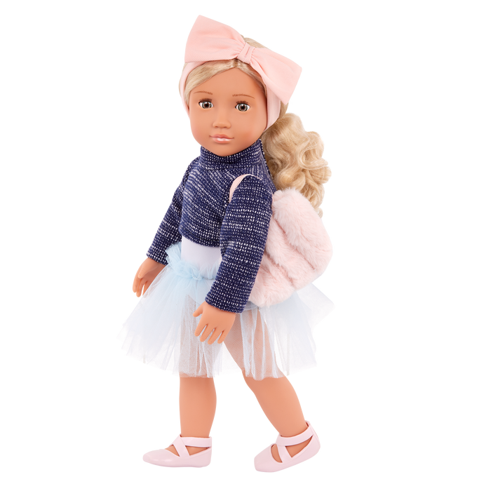 Our Generation Prima a 18 inch doll with blonde hair and hazel eyes
