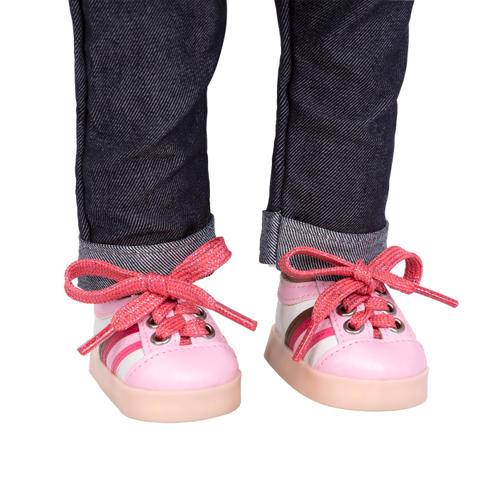 Rainbow Delight Light-Up Shoes for 18-inch Dolls