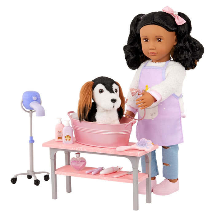 Our Generation Scrub & Style Pet Grooming Set for 18 inch dolls