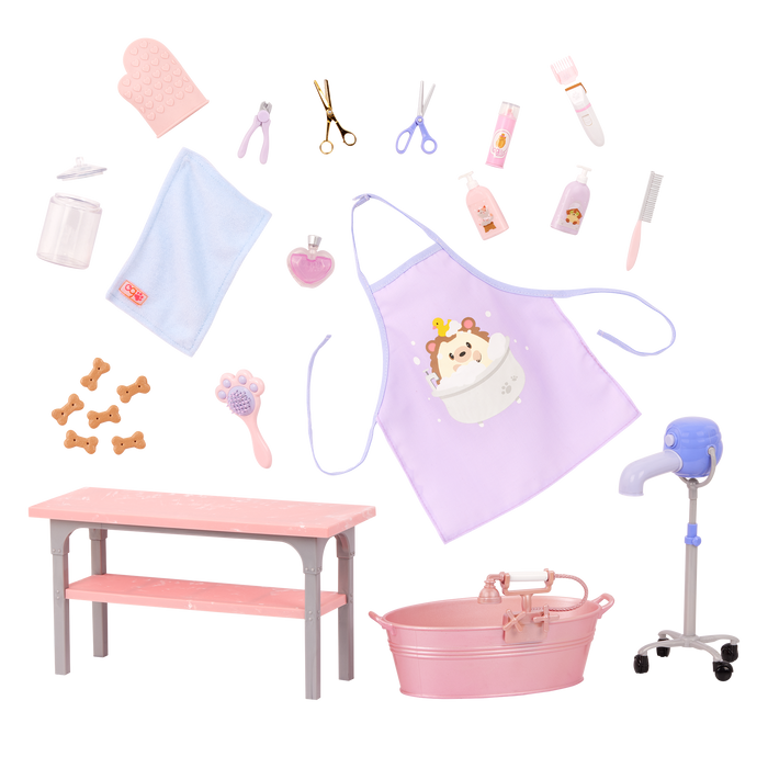 Our Generation Scrub & Style Pet Grooming Set for 18 inch dolls