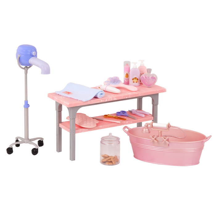 Our Generation Scrub & Style Pet Grooming Set for 18 inch dolls