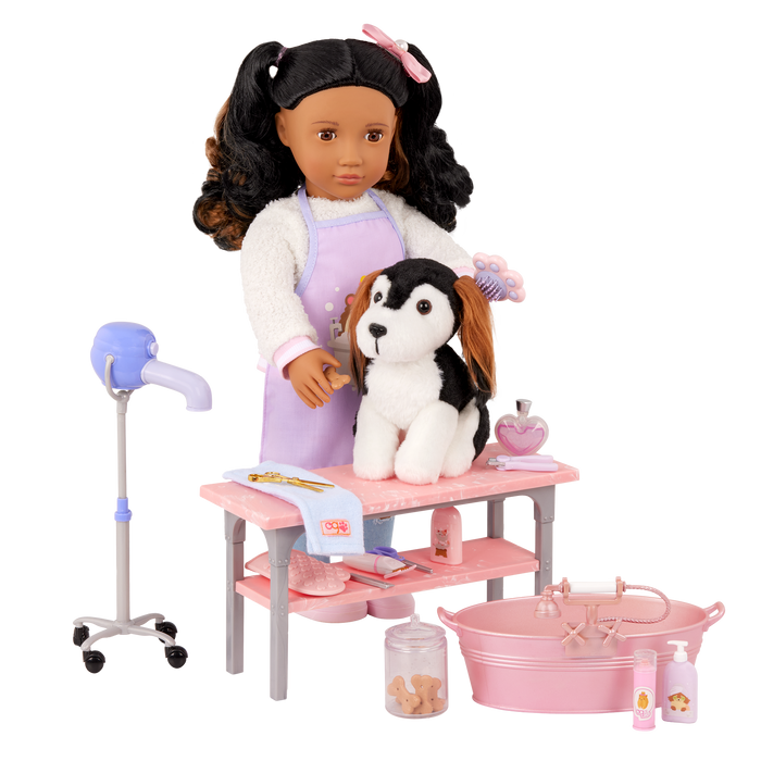 Our Generation Scrub & Style Pet Grooming Set for 18 inch dolls