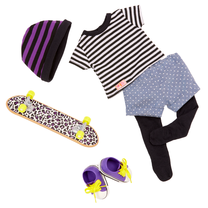 That's How I Roll skateboard outfits for 18-inch dolls