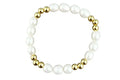 Pearl Crystal and Gold-filled Beaded Stretchy Bracelet