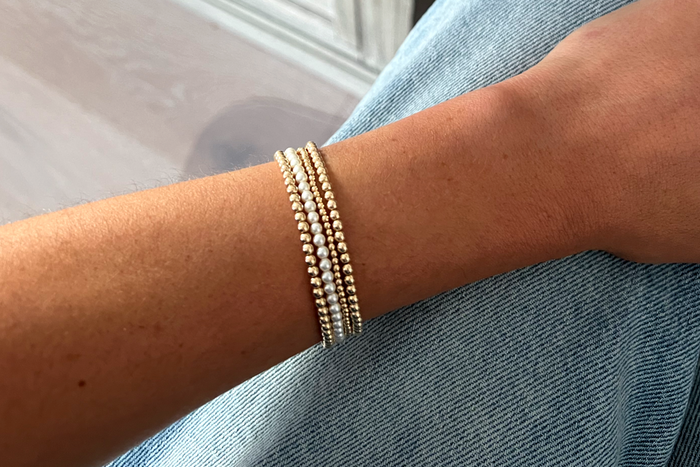 Pearl Crystal Beaded Stretchy Bracelet