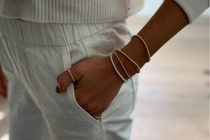Pearl Crystal Beaded Stretchy Bracelet