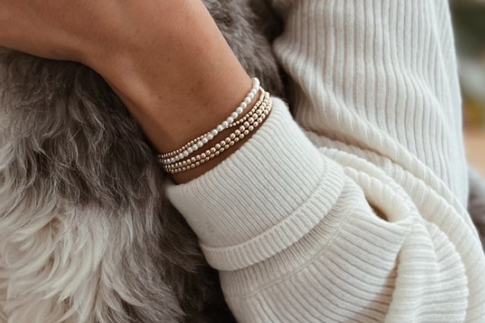 Pearl Crystal Beaded Stretchy Bracelet