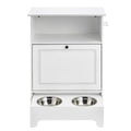 Pet Feeding Station with 2 Stainless Steel Bowls Elevated Small Dogs Feeder