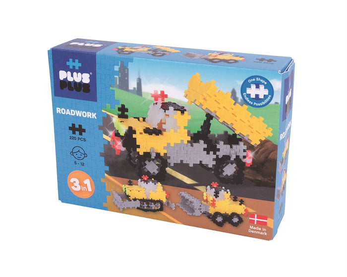 Plus Plus Puzzles - Basic - 3 in 1 - Roadwork - 220 Pcs