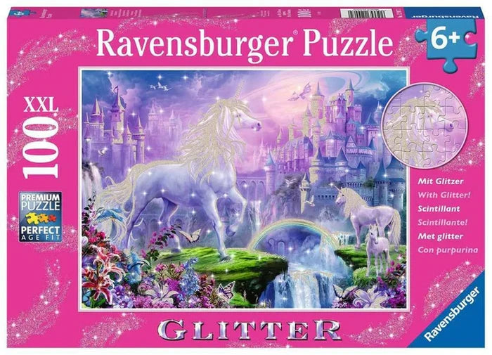 Ravensburger - 100Pc Glitter Unicorn Kingdom Puzzle