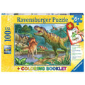 Ravensburger - 100Pc World of Dinosaurs & Colouring Book