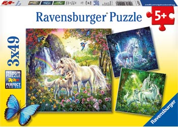 Ravensburger - 3x49pc Beautiful Unicorns Puzzle
