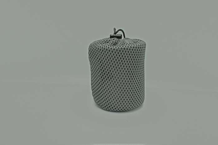 Mesh storage bag included with the 450 mL titanium camping mug