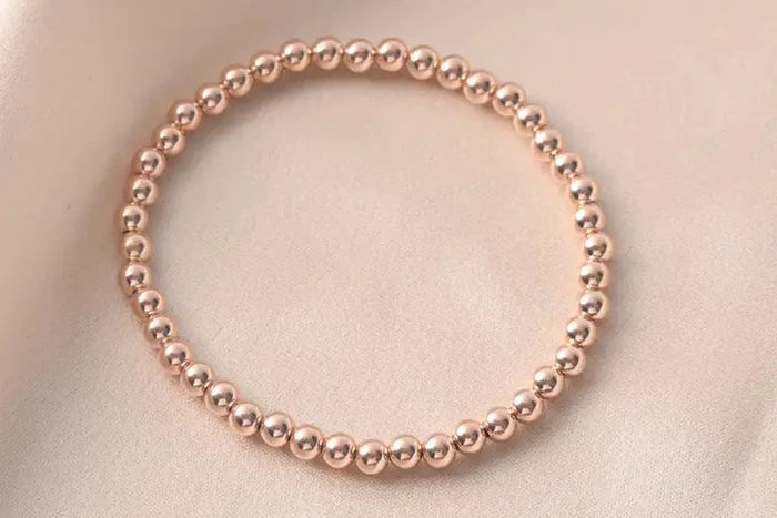 Rose Gold-Filled Beaded Stretchy Bracelet