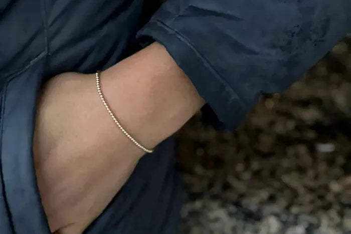 Rose Gold-Filled Beaded Stretchy Bracelet